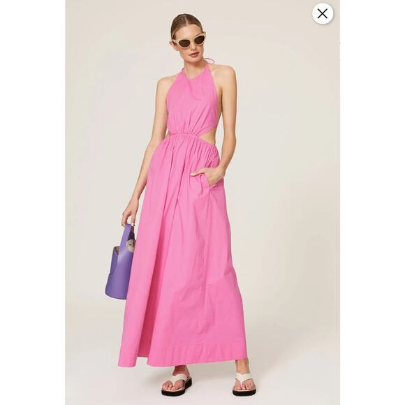 B1 STAUD Open Back Halter Maxi Dress Women Medium Cocktail Cruise Holiday Beach - Picture 3 of 11